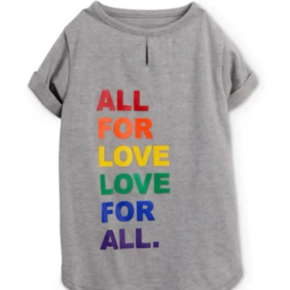 Xsmall all for love love for all dog shirt - Picture 3 of 8
